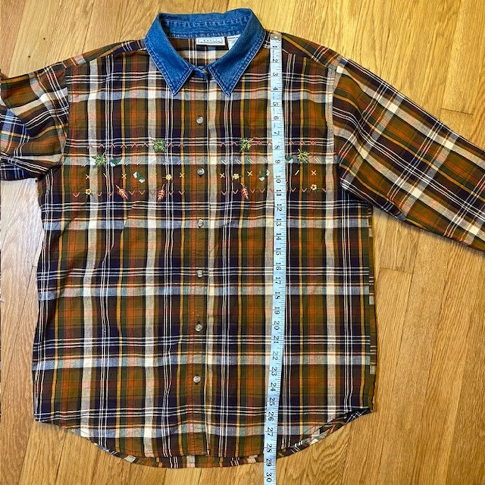 Vintage Basic Editions Brown Plaid Embroidered Wo… - image 8